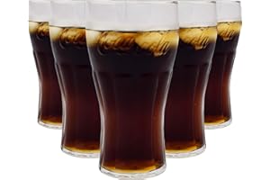 KEMES Lot de 6 verres Coca Cola de 0,2 l avec trait de repère - Avec décapsuleur - Verres à boire