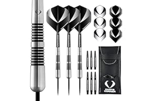 DESIGNA DARTS Darts Corner Warfare Freccette | Set di freccette con punta in acciaio, corpo in tungsteno 80%, anello nero, M6 28 g (D0668)