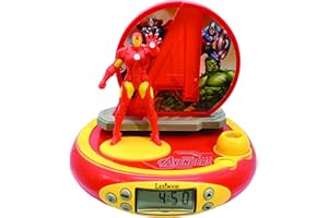 Lexibook - Radio Réveil Projecteur Jeu Électronique, Iron Man, RP510AV