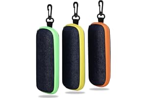 molshine 3 Pezzi Custodia per Occhiali in Denim Portatile,Custodia per Occhiali da Viaggio con Cerniera per Donna uomo Ragazza