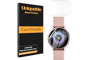 UniqueMe [Pack of 6 Screen Protectors for Samsung Galaxy Watch 4 40 mm / Samsung Galaxy Watch Active 2 40 mm Film, Screen Protector Soft HD TPU Clear Screen Protector