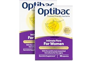 Optibac Probiotics for Women - Vaginal Probiotics - Most Researched Strains for Intimate Flora - Lactobacillus Reuteri RC-14 & Lactobacillus Rhamnosus GR-1-60 Vegan Capsules
