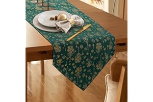 Dremisland Runner da Tavolo Albero di Natale Fiocco di Neve Runner da Tavola per Famiglia Vacanze di Natale Biancheria Tavola per Casa Tovaglia Decorativa Festa Decorazione Natalizia,180x30cm