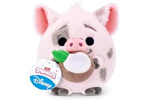 Snackles Disney Pua & Coconut (8-tums plysch) från ZURU Ultramjuk plyschleksak med snacktillbehör, samlarleksak för barn, ton