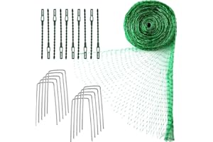Boao Bird Netting for Garden Protect Fruit and Vegetables Plant Trees 13.1 x 32.8 ft Netting with Cable Tie and U Shaped Garden Peg Against Deer Squirrels Other Animals(Green, 4 x 10 M)