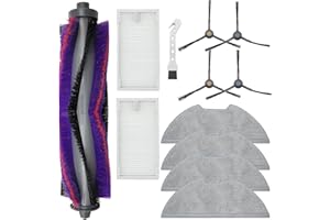 DianSung Accesorios para Eureka NERE10s E10S, ​​para Obode A8 A8 Plus, ​​para Midea M9 robot aspirador piezas de repuesto, ​​1 cepillo principal, 4 cepillos laterales, 2 filtros Hepa, 4 paño