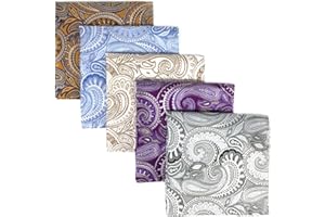 S&W SHLAX&WING Shlax&Wing 5 Pieces Assorted Mens Pocket Square Set Handkerchiefs