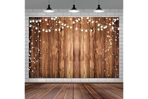 HNMDMYI 3x2m Foto Hintergrund Holz Rustikale Holz Wand Braun Vintage Holzbrett Fotografie Hintergrund Neugeborenes Baby Shower Geburtstag Party Kuchen Tisch Dekorationen Banner Fotostudio Requisiten
