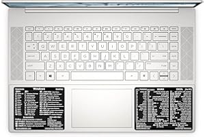 SYNERLOGIC (1 lot) Windows + Word/Excel (pour Windows) Guide de raccourcis autocollants de référence rapide, vinyle sans résidus (noir/petit/combo)