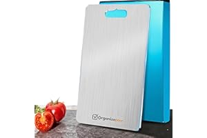 OrganizeMee Chopping Board Stainless Steel Metal Cutting Kitchen,Heavy Duty Choping-Board Vegetable,Fruit Cutter, Meats vegit