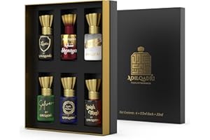 AdilQadri Luxury Set Regalo Unisex: Profumo Attar a rullo senza alcool, Fragranza squisita e duratura (0.2 oz ciascuno)