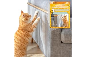 LIHBIH Protector Sofa Gatos Arañazo Transparente, 12 Piezas Antiarañazos Gatos Sofa Autoadhesiva, Protector de Muebles para Perros Adhesivo, Protectores Puertas Arañazos Perro para Pared, Sofá, Gabinete