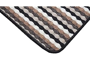 SrS Rugs® Non Slip Kitchen Door Mats & Hallway Runners Washable Rug UK (Black & Brown, 67cm x 220cm)