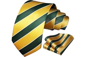 HISDERN Cravate Homme Mariage Cravate à Carreaux/Pied-de-poule et Mouchoir La Cravate des Hommes & Carre de poche Set