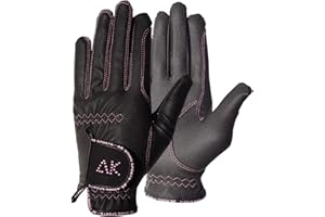 AK RIDING SPORTS LTD AK Gants d'équitation pour femmes, hommes et enfants avec pierres