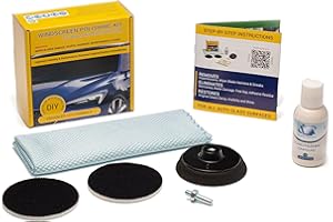 Glass Polish - Kit di lucidatura del parabrezza - Riparazione del vetro dell'auto fai da te da 75mm - Rimuovi i danni dalla spazzola del tergicristallo e ripristina la chiarezza e la lucentezza.