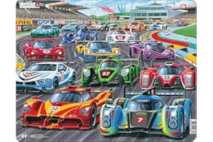 Larsen PG1 Voitures de Course sur la Piste, Puzzle Cadre avec de 38 pièces