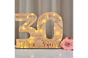 YUNLI Holz-Schild Gästebuch, 30 Geburtstag Frauen & Männer, 30 Geburtstag Jubiläum, 2024 Holzschild Gästebuch Geburtstag als Personalisierbares Geschenk, Deko Zahlen 30 Jahre mit Jahreszahlen