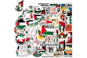 Lithyc Confezione da 100 Pezzi, Adesivo Bandiera Palestina - Adesivi Palestina Cuore - Adesivi con Bandiera Palestinese - Adatta per Decorare Laptop, Impermeabile E Resistente