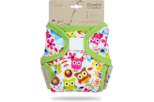 ‎PETIT LULU Petit Lulu XL Überhose (12-17 kg) für Stoffwindeln Klett (Eulen)