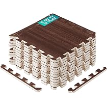 Yes4All In Elkaar Grijpende Schuimmatten – 12 Tegels – 24,9 X 24,9 X 0,4 Inch – Donker Walnoothout – EVA Schuim – Waterdicht – Voor Thuisgym, Speelruimte En Garage