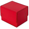 Vault X Exo-Tec Modular Sideloading Deck Box Module for 100+ TCG Cards. Detachable Magnetic Lid. Fits Commander & Standard Trading Cards (Red)