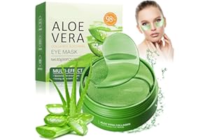 PHOMANTTONARY 60 Pezzi Aloe Vera Patch Occhi,Eye Patch Idratanti,Maschera occhi Idratante Riduce Borse e Occhiaie,Idrata e Nutre il Contorno Occhi in Profondità,revitalized eye area,per Donna e Uomo