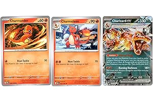 POKÉMON Charizard ex 125/197 Double Rare Tera - Obsidian Flames - Pokemon Evolution 3 Card Lot - Charmander Charmeleon