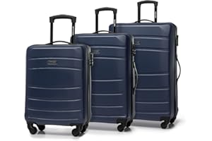 WITTCHEN Zestaw walizek 3 szt. walizki z ABS na kółkach, walizki podróżne, kolor granatowy (niebieski)