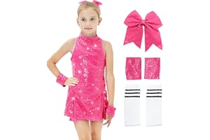 RAGELION Ropa Hip Hop Niña Vestidos de Lentejuelas para niña Lentejuelas Ropa de Baile Trajes de Baile Callejero