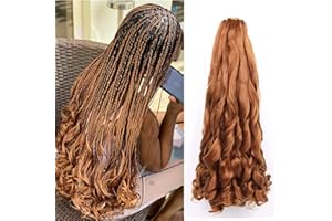 WoWCFyyds 8 Packs French Curl Braiding Hair 20 Inch Loose Wave Spiral curly braiding hair extensions 75g/Pack Soft French Curls Synthetic Hair Extensions for Braiding（30#）