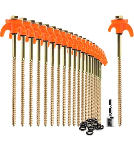 4 Ancoraggi A Terra Insaga 61 Cm - Picchetti In Acciaio Con Rotazione 360° Per Tenda, Trampolino, Capanno