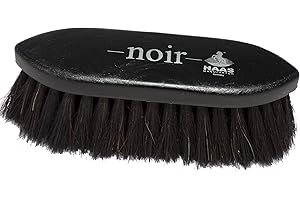 RIDING Haas brush for horses Noir in black with 1.97 inches long horsehair bristles