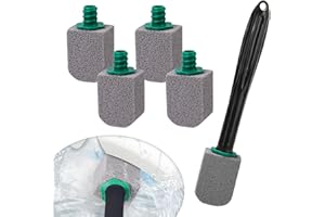 BUOSHUO 5 Stück Bimsstein WC-Reiniger mit Griff – Effektiver Reinigungsstein gegen Hartnäckigen Urinstein, Kalk & Flecken in Toilette, Badezimmer und Küche (mit 1 schwarzen Griff)