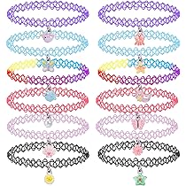 12 Collane Elastiche Per Ragazze - Unicorno, Cuore, Sirena, Gatto, Panda Con Ciondoli Colorati E Stretch - Foto 2