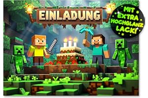 ‎VULAVA 12x Gaming EINLADUNGSKARTEN KINDERGEBURTSTAG Junge Mädchen - die Gamer PARTY Karten sind die Gamer EINLADUNG für Jungen Mädchen Kinder GEBURTSTAG Einladung VIDEOSPIEL Game-Controller SPIELEABEND