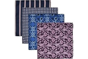 NICELAND 4 Pieces Homme Mouchoir de Poche, Homme Mouchoir Carré en Soie de Polyester Pochette de Costume Classique, Handkerchiefs Homme Carré de Poche, 22.5x22.5cm