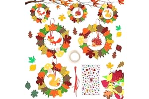 MAIBAOTEMBT Kits Bricolage Couronne Feutres Automne, 3 Pièces Bricolage en Feutre D'automne pour Enfants, bricolage couronne Feutre Automne pour Enfants, Couronnes d'automne pour enfants, Thanksgiving
