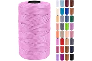 Uiopa Fettuccia per Borse a Uncinetto, 3mm x 200m Filato in Polipropilene per Uncinetto, Filo Macrame per Ferri e Uncinetto, Fai da Te, Decorazioni, Artigianato