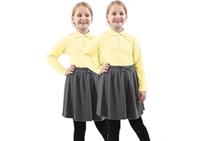 GW CLASSY OUTFIT GW CLASSYOUTFIT 2X BoysGirls Plain Long Sleeve Polo School Shirts Uniform PE Top Kids Tops Shirt