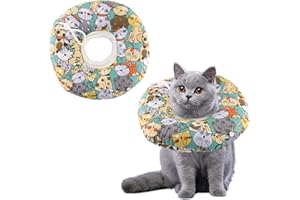 AUEIIKE Collare di protezione per gatti, collare per gatti, comfort e morbidezza, regolabile collare di recupero per gatti, anti morso protezione prevenzione delle infezioni (S)