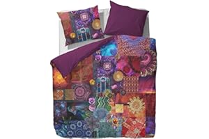 ‎ESSENZA ESSENZA Bettwäsche Delhi Purple Lila Mandala Patchwork Wendeoptik Satin, Größe:135 cm x 200 cm