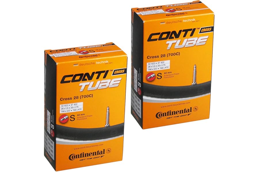 Continental Cross 28 700 x 32-47c Bike Inner Tubes - Presta 42mm Valve (Pair)