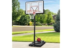 CUPCHID Canestro da basket per esterni, canestro da basket portatile, altezza regolabile da 128 a 305 cm, supporto da basket con tabellone da 110 x 75 cm, viene fornito con due reti da basket intercambiabili
