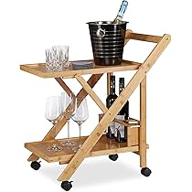 Relaxdays Keukentrolley Bamboe 4 Etages Serveerwagen Opbergtrolley Rek Op Wielen 591296322