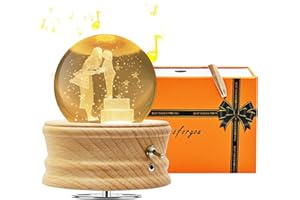 Sentasi Spieluhr Kristallkugel 3D, Spieluhren Warmlichtprojektion und um 360° Drehbare, Musical Box für Kinder/Erwachsene/Geburtstag/Mama