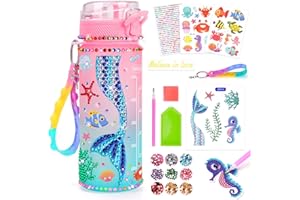 Dikence Décorez Votre Propre Bouteille d'eau avec des Autocollants de Pierres Précieuses des Kits de Bricolage des Jouets pour Enfants - des Cadeaux Créatifs pour Filles Garçons