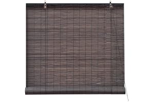 ‎VICTORIA M. Victoria M. Bambusrollo Sonnenschutz Sichtschutz Rollo Seitenzugrollo, für Fenster und Türen, Blickdicht, 130 x 160 cm, Dunkelbraun
