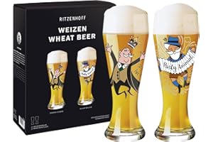 RITZENHOFF 6071001 Set di Bicchieri da Birra di frumento, Vetro, Multicolore