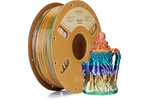ERYONE Ultra Silk PLA Filament, Silky Glossy Finish Filament,Fast Color Change Rainbow PLA 1.75mm, +/-0.03mm, 1kg(2.2LBS)/Spool, Metal Luster Silk Rainbow
